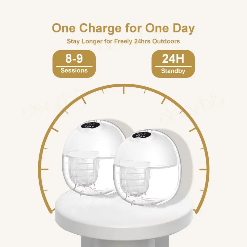 A New Double Breast Pumps 4 Modes 12 Level Portable Hands-Free Silicone Breast Pump S39 Wearables Electric Breast Pumps