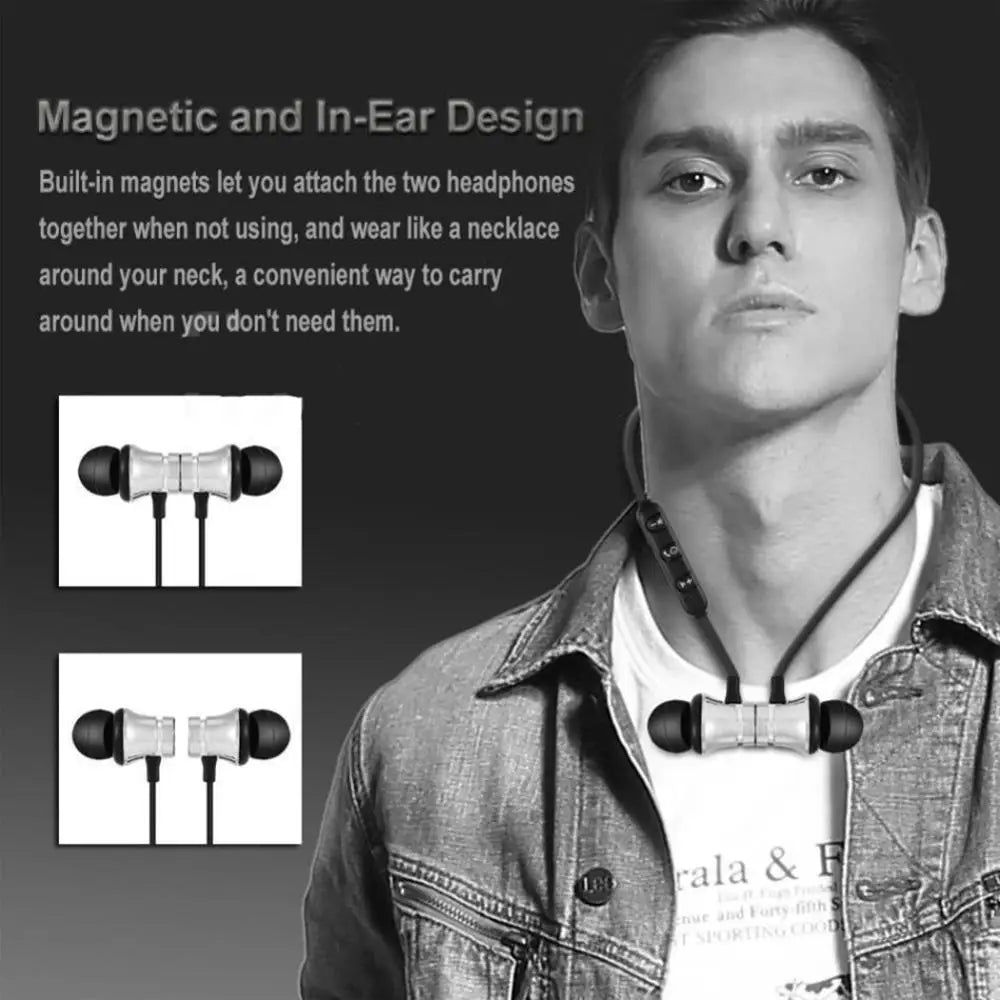 Magnetic Neckband Wireless Earphones Lightweight Neckband Earbuds Sweatproof Outdoor Exercise For Gym Workout Travel Accessories