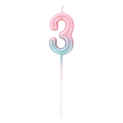 Gradient Cake Candles 0-9 Number Cake Topper Ins Birthday Cakes Toppers Birthdays Party Cupcake Decoration DIY Baking Supplies