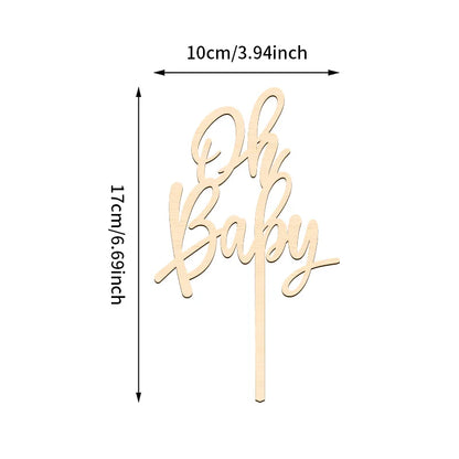 YOMDID Oh Cake Topper Birthday Cake Topper Wood Photo Prop for Baby Shower Birthday Decoration Party Supplies