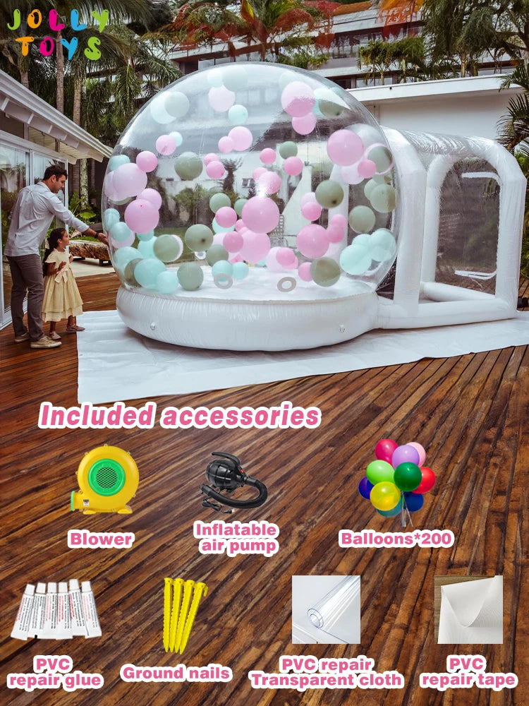 Aesthetic Clear Inflatable Balloon House Modern White Bubble House for Wedding Backdrop Baby Shower Party Event Decor