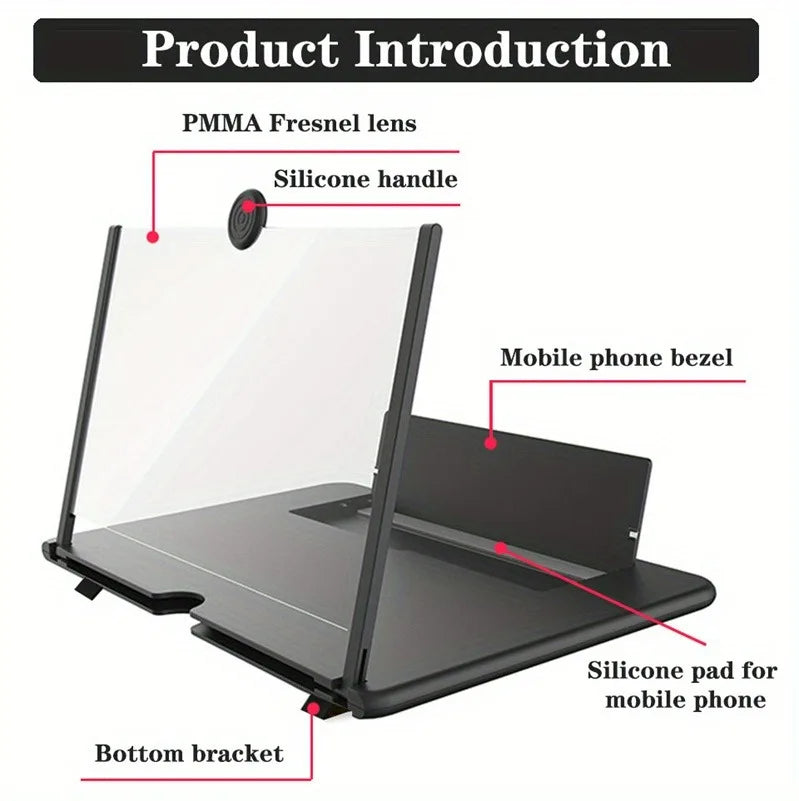 10/12 inch HD Mobile Phone Screen Amplifier Universal Anti-Blue Light Eye Protection Phone Magnifying Glass for Video Game Movie