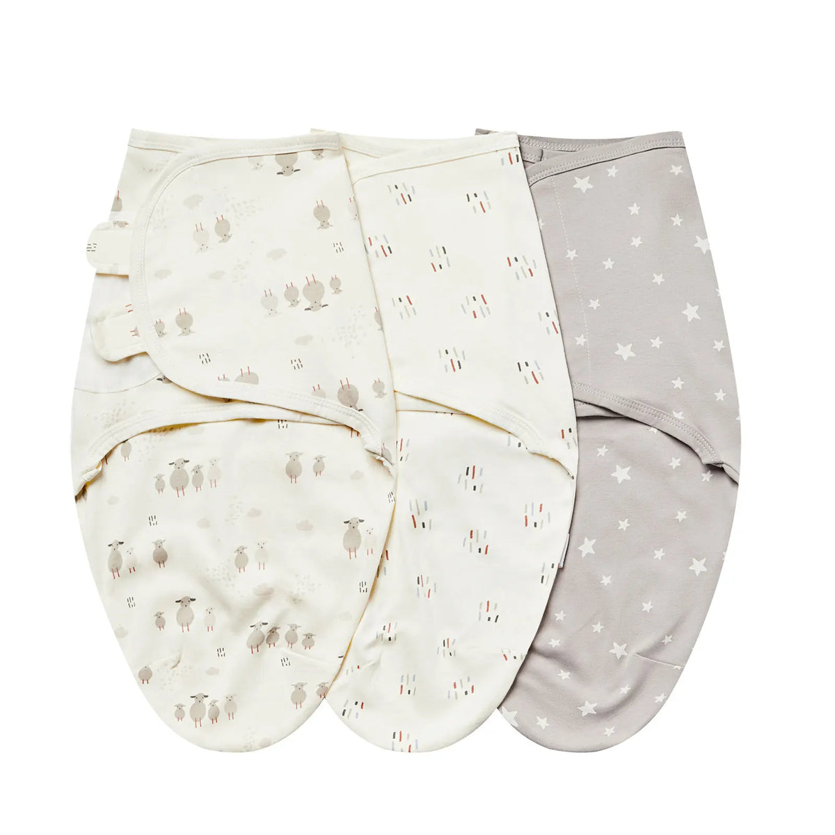 3Pcs Cute Newborn Baby Blankets Swaddles Set 100%Cotton Boys Girls Adjustable Swaddle Infant Swaddle for 0-6 Month