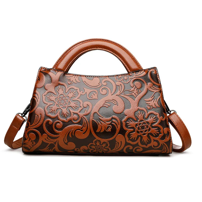 Pu Chinese style women's middle-aged mother bag ethnic style bag autumn fashion women's bag temperament portable messenger