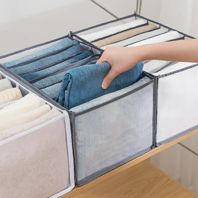 6-Grid Foldable Drawer Divider Underwear Storage Box, Wardrobe Organizer for Bras, Socks & Lingerie, Closet Storage Container