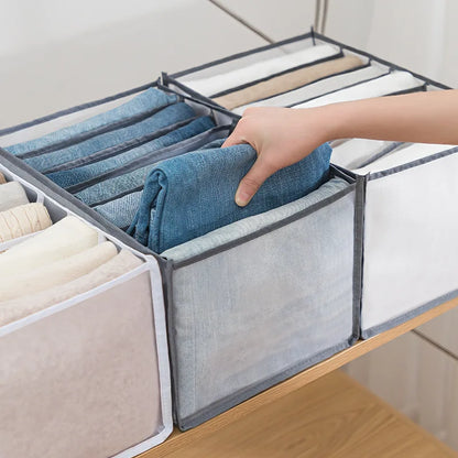 6-Grid Foldable Drawer Divider Underwear Storage Box, Wardrobe Organizer for Bras, Socks & Lingerie, Closet Storage Container