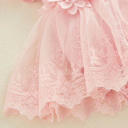 Baby Girls' Floral Romper & Headband Set | Ruffle Details & Mesh Skirt | Birthdays, Portraits & Celebrations