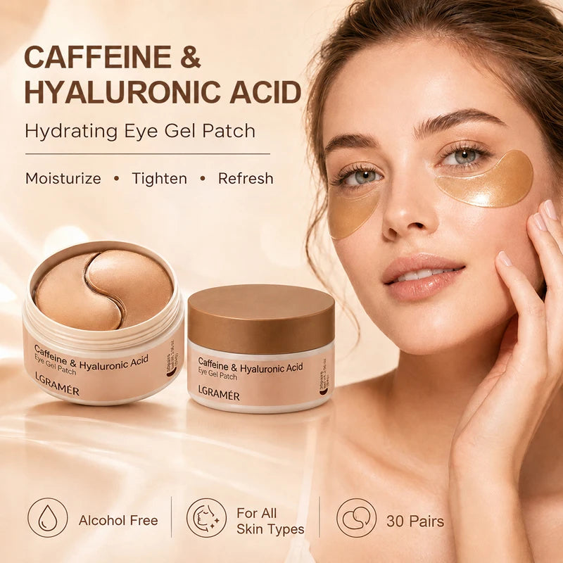 A Box of 60 Caffeine Nicotinamide Radiant Firming Eye Masks, for Face & Eye Releasing, Moisturizing Firming, Alcohol-Free Unisex