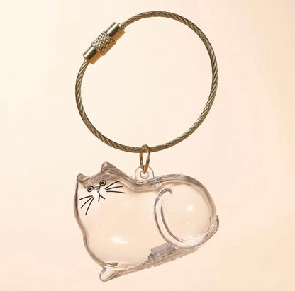 Animal Zinc Alloy 3D Pet Keychain Charm | DIY Dog Hair Storage Pendant | Bag & Keyring Accessory