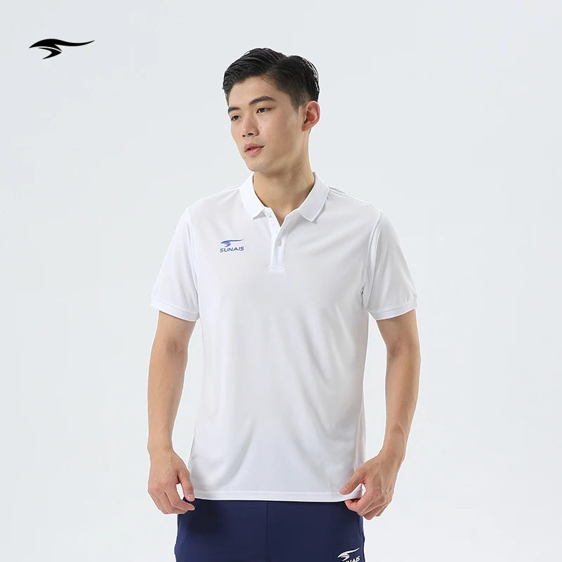 SUNAIS Men's Quick Dry Polo Shirt Breathable Football Training Short Sleeve T-shirt Outdoor Daily Casual Tops 730613