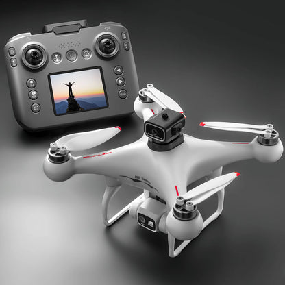 Drone Brushless Motor 2.4 Inch Screen Remote 360° Obstacle Avoidance 4K Electric Dual Camera Optical Flow Hover Real Time Transmission RC Drone