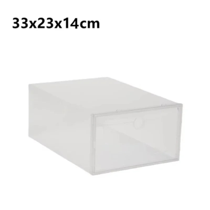 1/6PCS 33x23x14cm Plastic Shoes Case Drawer Case Thickened Transparent Shoebox Shoe Organizer Plastic Shoe Boxes Stackable Box
