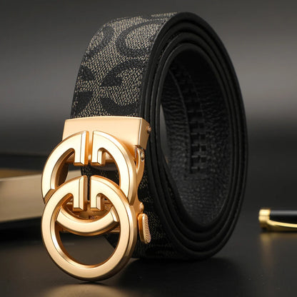 2024 New business Male Famous Style Metal Automatic Buckle Luxury Brand Women Belt Genuine Leather Belts for Men Strap jeans