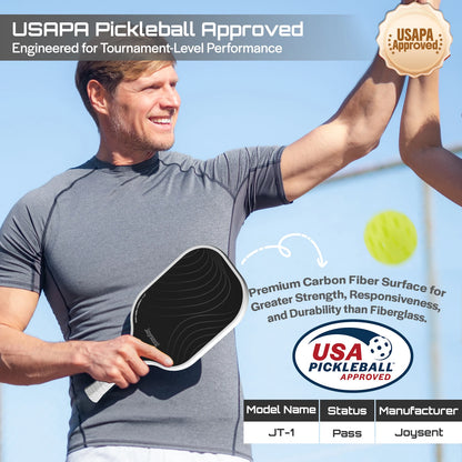 Joysent Pickleball Paddle USAPA T300 Carbon Fiber Pickleball Racket PP Honeycomb 14mm Pickle Ball Paddle For Beginner Men Women