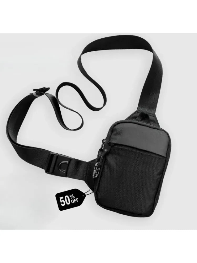 New fashion Men's Mini messenger bag with stainless steel lock small chest bag RFID anti-theft brush mobile phone shoulder bag