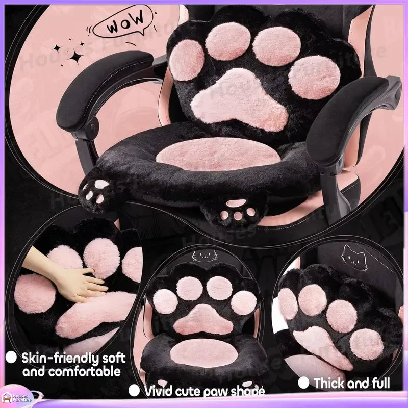 Gaming Chair for Adults Ergonomic Reclining Computer Chair with Lumbar Support and Headrest RGB LED Lights Cat Ears Design
