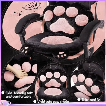 Gaming Chair for Adults Ergonomic Reclining Computer Chair with Lumbar Support and Headrest RGB LED Lights Cat Ears Design
