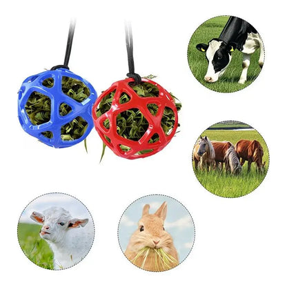 Hanging Hay Feeder Chew Resistant Horse Goat Sheep Toy Ball Stress Relief Outdoor Feeding