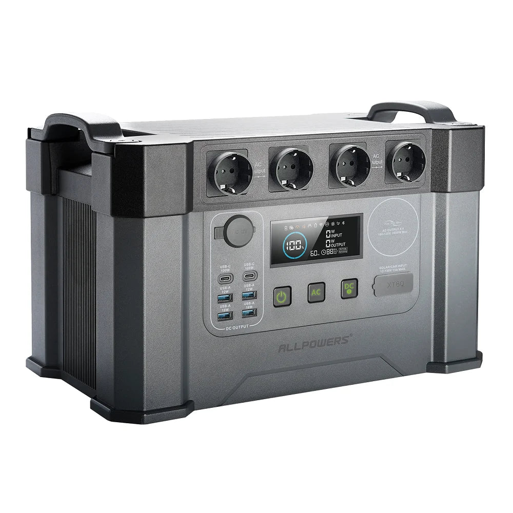 ALLPOWERS S2000 PRO Portable Solar Generator 2400W Emergency Backup High Power Supply for Outdoor Camping Home Use Emergency RV