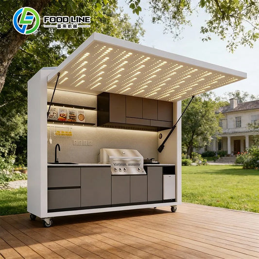 FlipStylez LLC® Fold-Up Portable Outdoor Kitchen Station | Mobile Summer Kitchen on Wheels