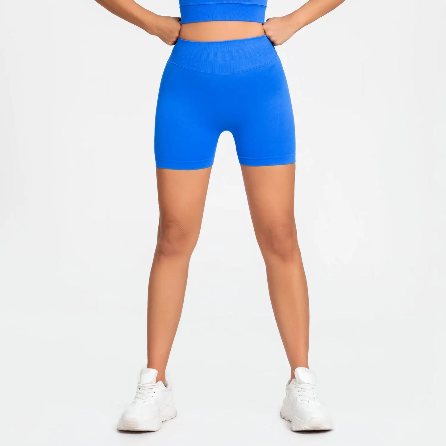 NCLAGEN GYM Shorts 4.5" Women Activewear Fitness Sports Biker Shorts Low Ribbed Band Workout Scrunch Butt Yoga Seamless Leggings