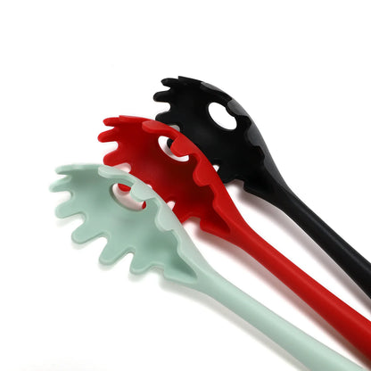 11.2 inch Pasta Fork Premium Silicone Spaghetti Strainer Heat Resistant Noodle Spoon Server Food Grade Kitchen Cooking Tools