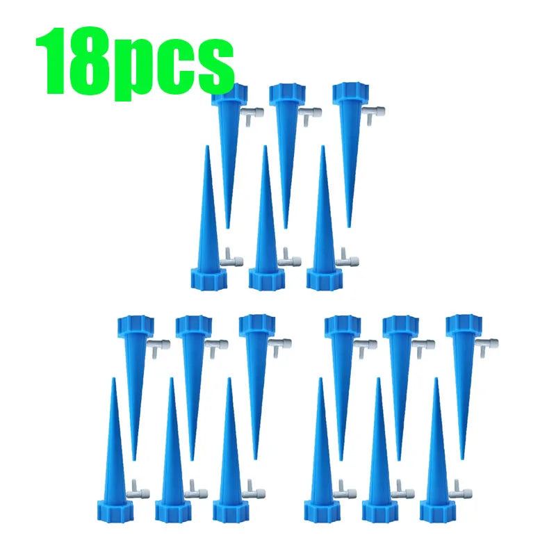 6-24pcs Auto Adjustable Drip Spike Water Bottle Irrigation System Self Dripper Automatic Device Indoor Plant Flower Greenhouse