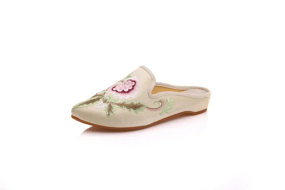 Harajuku Embroidered Slippers | Vintage Ethnic-Style Sandals | Women's Casual Streetwear Footwear