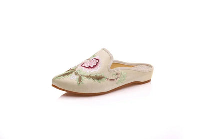 Embroidered Wedge Slippers | Vintage Boho-Style Sandals | Women's Casual Streetwear Footwear