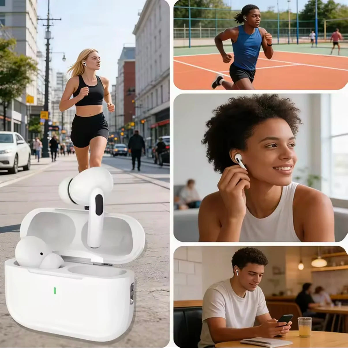 UEESFIT A5 TWS Wireless Bluetooth Earphones Headphones In Ear Earbuds Sports Gaming Headset Noise Cancelling Ear Buds with Mic
