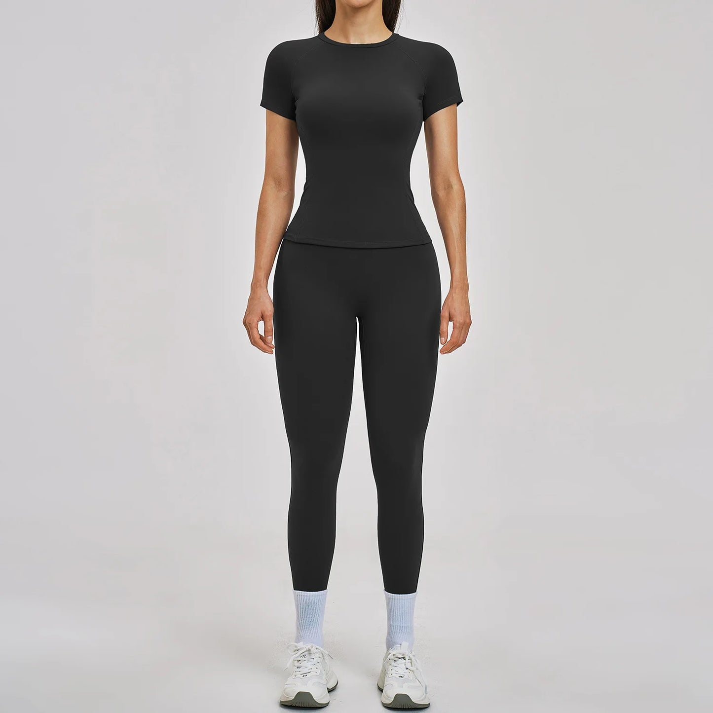 Gym Set 2PCS Yoga Suit Sports Outfit Women Tracksuit Running Workout Clothes Short Sleeves Sport Bra Athletic Wear Yoga Clothing