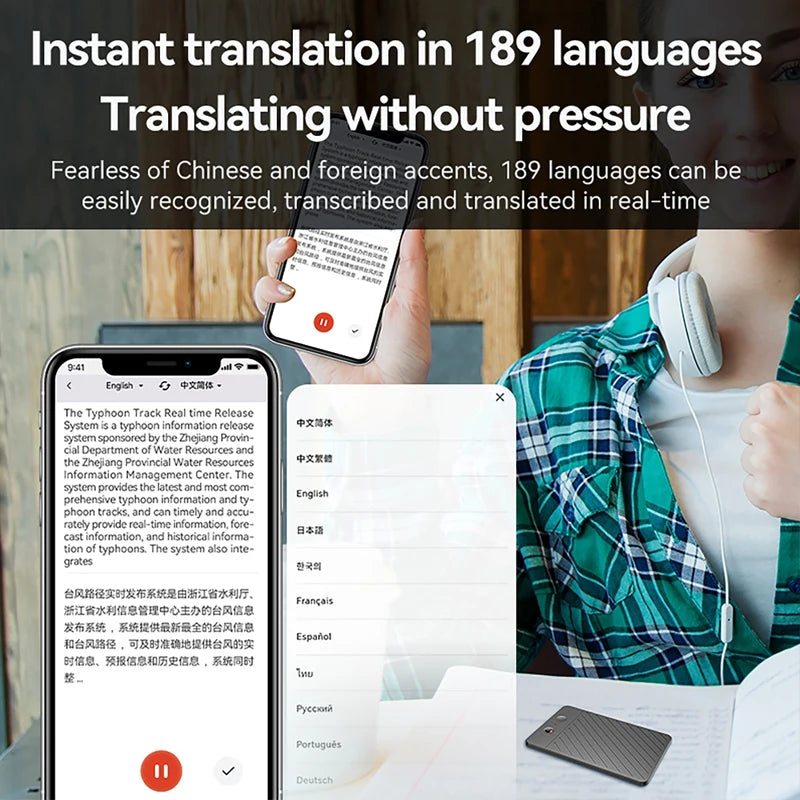 AI Voice Recorder Transcribe & Summarization with ChatGPT Audio Recorder AI Notetaking Device for Lecture Meeting Call Interview