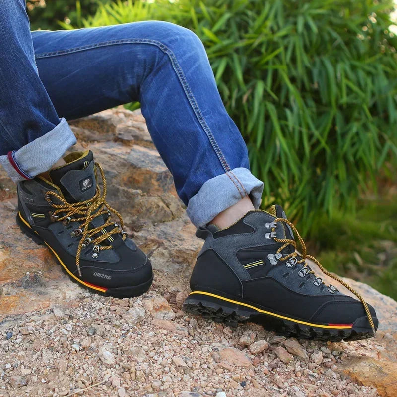 Men's Waterproof Ankle Boots | Genuine Leather Hiking Sneakers | Outdoor & Snow Boots