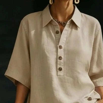 Cotton Linen Set for Women Button Short Sleeve Shirt And Wide Leg Shorts 2 Piece Outfit Summer Casual Beach Lounge Sets
