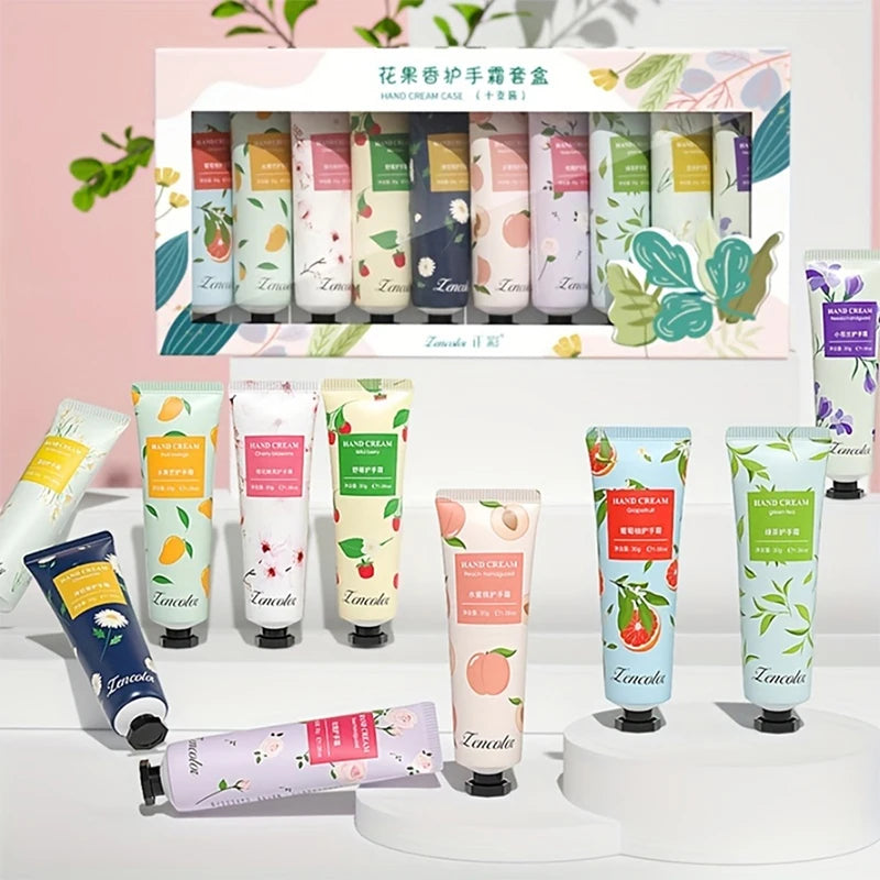 10pcs Hand Cream Box, Scented Hand Cream, Suitable for Chapped, Travel Hand Cream Mini Moisturizing Lotion with Shea