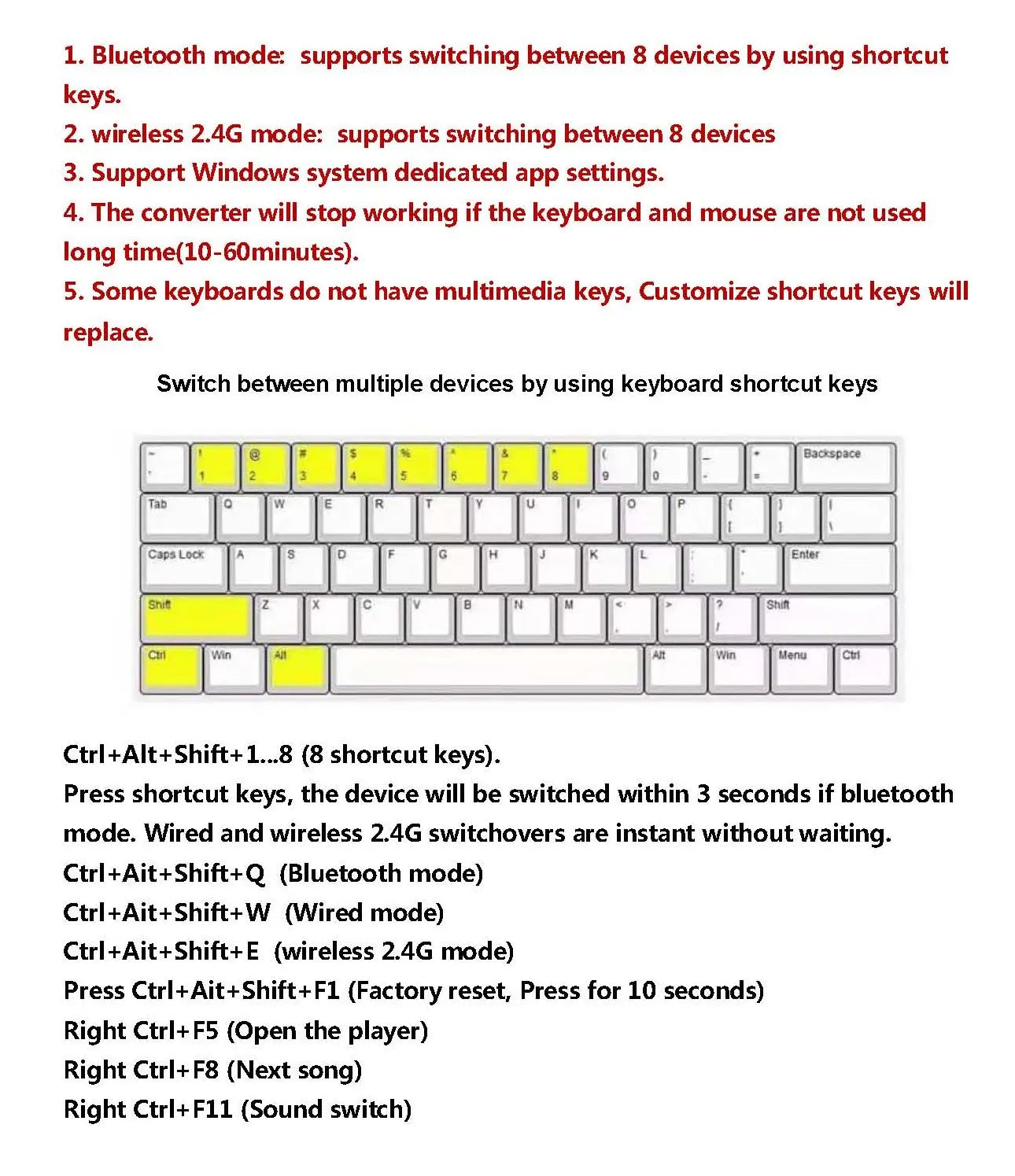 Wired USB Keyboard Mouse To Wireless Converter With Built-in Battery Bluetooth 5.3 Module for DIY Keyboard Adapter