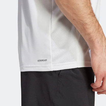 Adidas 3-Stripes Logo Half-Button Lapel Quick-Drying Short-Sleeved Polo Shirt Men's White Is2295
