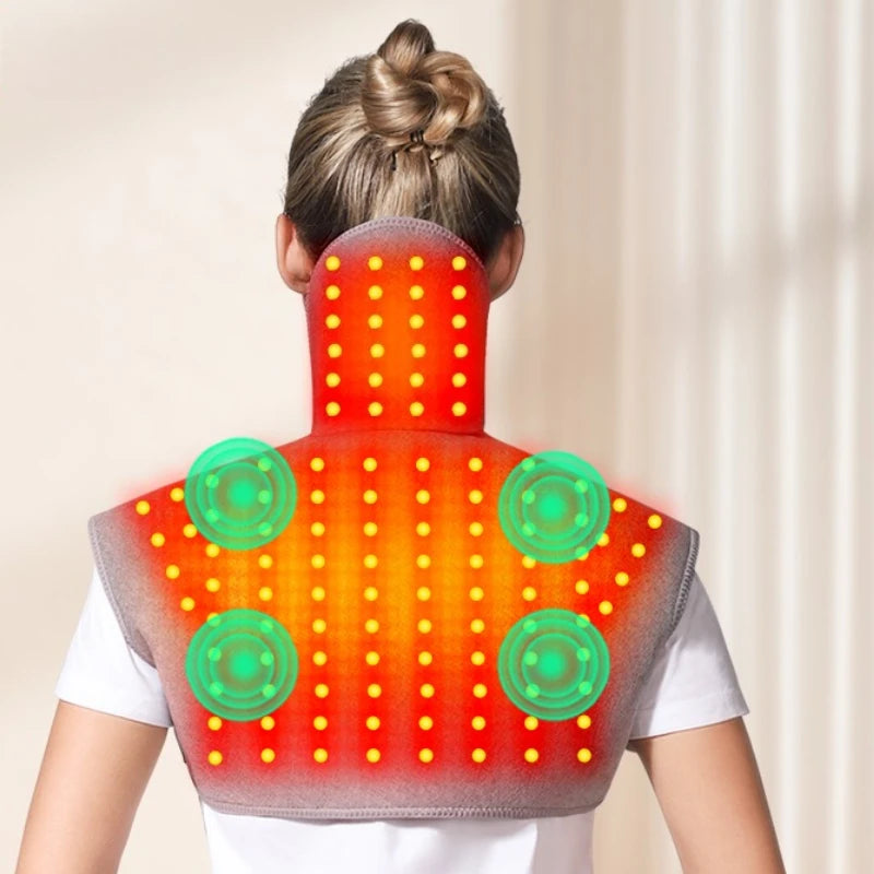 Red Light Shoulder Back Support Heated Massage Vest Winter Warmth Relieves Muscle Relaxation Relief Pain Shoulder Care