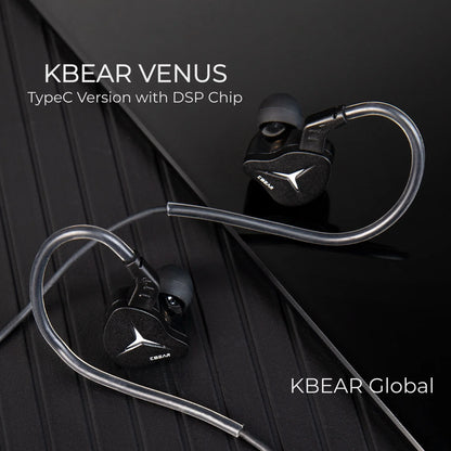 KBEAR Venus IEM USB-C Wired Earbuds,HiFi earphone withmic for iPhone15/16/17 Samsung