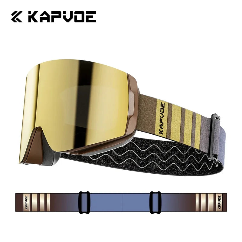 Kapvoe Snow Goggles Ski Snowboarding Skiing Sunglasses for Women Men Anti-Fog Lens UV400 Photochromic Glasses Motorcycle Glasses