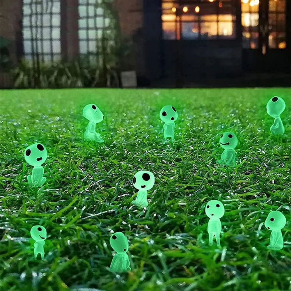10pcs Fairy Garden Accessories Luminous Ghost Resin Figures Tree Elves Miniature for Micro Landscape Gnomes Garden Outdoor Decor