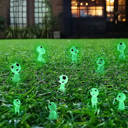 10pcs Fairy Garden Accessories Luminous Ghost Resin Figures Tree Elves Miniature for Micro Landscape Gnomes Garden Outdoor Decor
