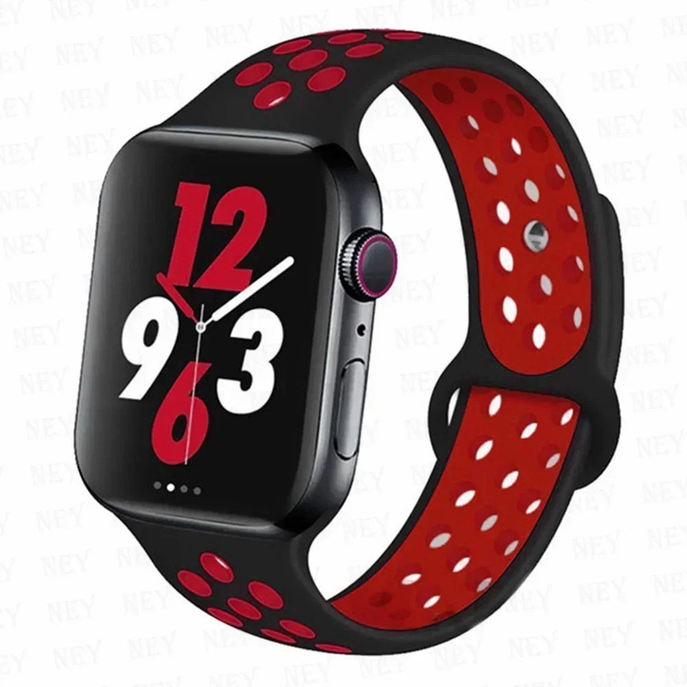 Silicone Sport Straps For Apple Watch 10 Band 45mm 44mm Ultra2 49mm 38/40mm 41mm 42 46mm Bracelet iWatch Series 8 7 6 4 5 3 9 SE
