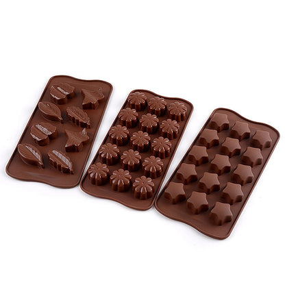 1PC Silicone 15 Hole Chocolate Mold Creative Jelly Christmas Candy Mold Cake Mold Ice Grid Baking Utensils