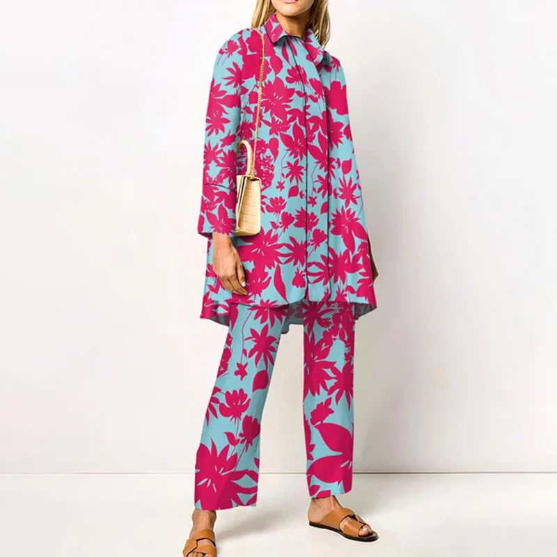 Long Sleeve Turn Down Collar Casual Outfits Ladies Button Tops Wide