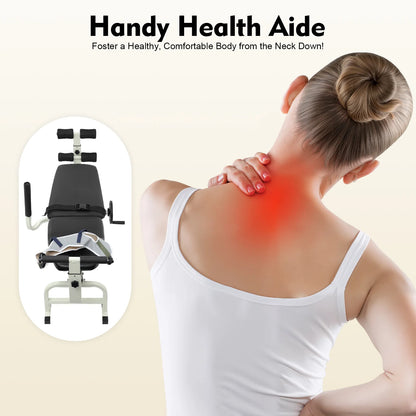 Back Stretch Bench, Multifunctional Neck Stretcher Cervical Traction Device, Adjustable Length Cervical Lumbar Traction Bed
