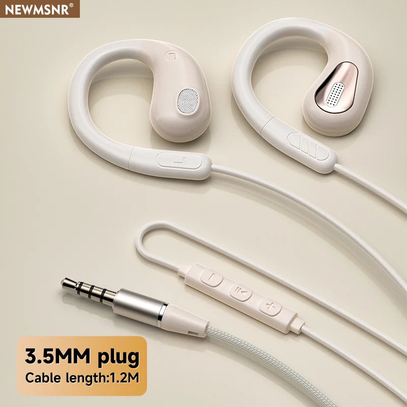 YX2 Clip-on Wired Control Type C&3.5mm Headphones 9D Surround Sound Bass Earbuds Sports Gaming Headset
