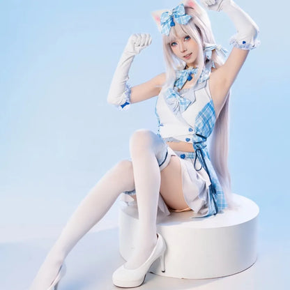 NEKOPARA Chocola Vanilla Cute Soft Girl Lolita Dress Cosplay Costume Full Set Women Anime Halloween Comic Con Carnival Outfit
