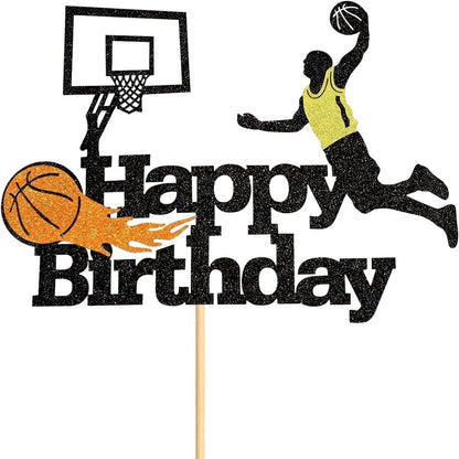 Basketball Cake Toppers Happy Birthday Balls Cake Decorations Basketball Theme Cake Decoration for Boy Sport Party Supplies