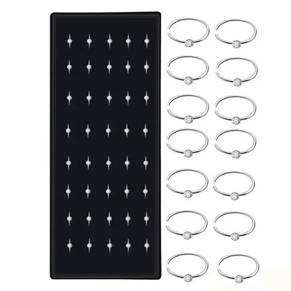 Fashion Crystal Stainless Steel Nose Stud Piercing for Women Hypoallergenic 1.8mm Nose Ring Straight/L/Screw Shaped Body Jewerly